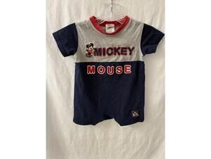 Vintage Disney Mickey Mouse Size 24 month All-Star Romper Grey Navy Crewneck